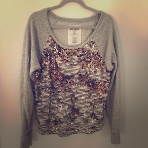 Express Sequin Front Sweater